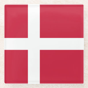Vlag van Denemarken Glazen Onderzetter