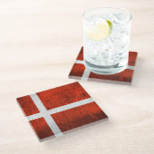 vlag van Denemarken Glazen Onderzetter (Schuin)