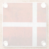 vlag van Denemarken Glazen Onderzetter (Achterkant)