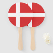 Vlag van Denemarken Handwaaier (Voorkant en achterkant)