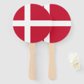 Vlag van Denemarken Handwaaier (Voorkant en achterkant)