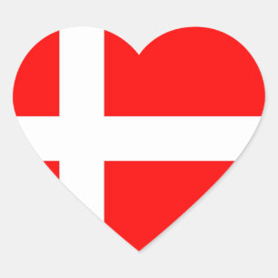 Vlag van Denemarken Hart Sticker