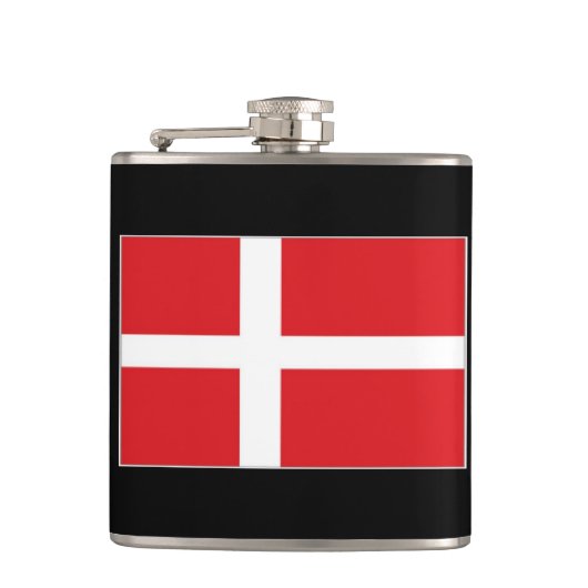 Vlag van Denemarken Heupfles (Voorkant)