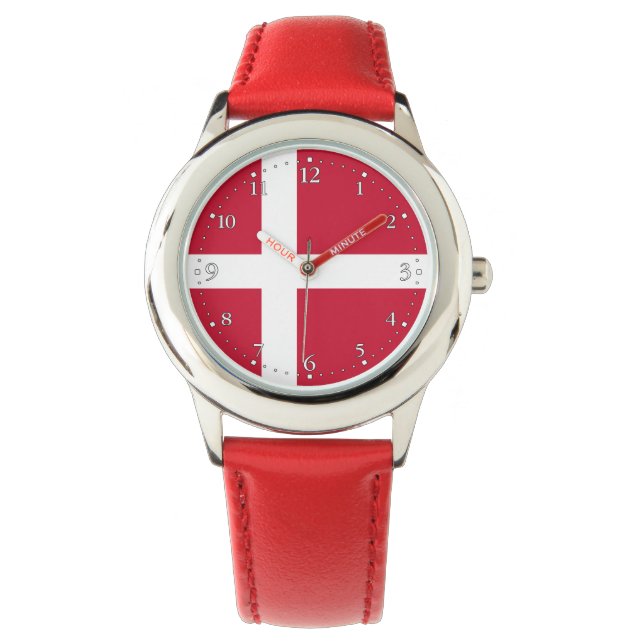 Vlag van Denemarken Horloge (Voorkant)