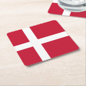 Vlag van Denemarken Kartonnen Onderzetters (Schuin)