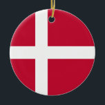 Vlag van Denemarken Keramisch Ornament<br><div class="desc">Vlag van Denemarken</div>