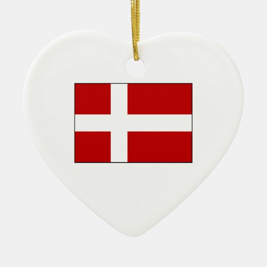 Vlag van Denemarken Keramisch Ornament (Voorkant)