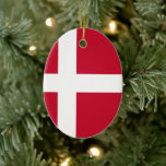 Vlag van Denemarken Keramisch Ornament<br><div class="desc">Vlag van Denemarken.</div>