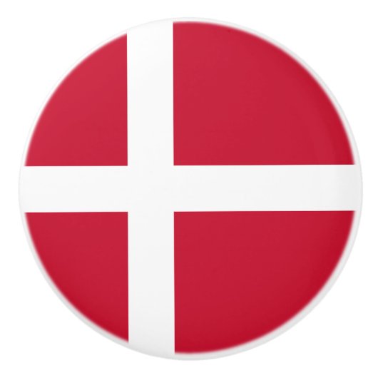 Vlag van Denemarken Keramische Knop (Voorkant)