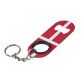 Vlag van Denemarken Mini Flessenopener (Voorkant Gekanteld)