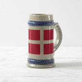 Vlag van Denemarken of Deense kleding Bierpul (Voorkant rechts)