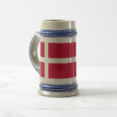Vlag van Denemarken of Deense kleding Bierpul (Voorkant links)