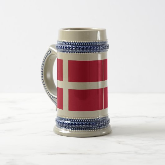 Vlag van Denemarken of Deense kleding Bierpul (Voorkant links)