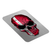 Vlag van Denemarken op een Steel Skull Graphic Magneet (Rechterzijde)