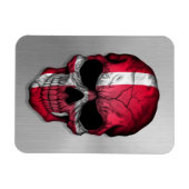 Vlag van Denemarken op een Steel Skull Graphic Magneet (Horizontaal)