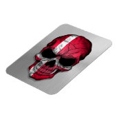 Vlag van Denemarken op een Steel Skull Graphic Magneet (Linkerzijde)