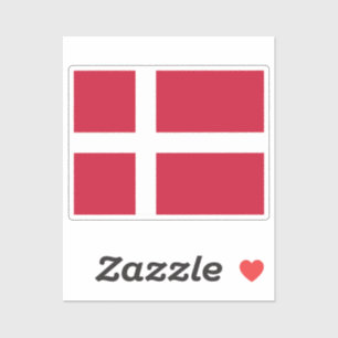 Vlag van Denemarken op maat gesneden  Sticker