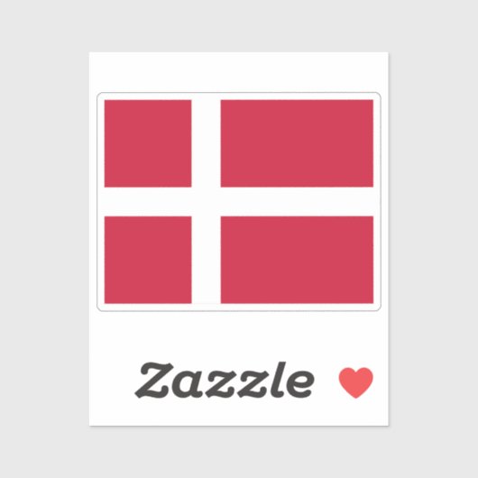 Vlag van Denemarken op maat gesneden  Sticker (Vel)