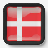 Vlag van Denemarken Papieren Bordje (Voorkant)