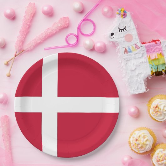Vlag van Denemarken Papieren Bordje (Feest)