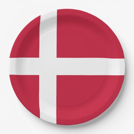 Vlag van Denemarken Papieren Bordje (Voorkant)