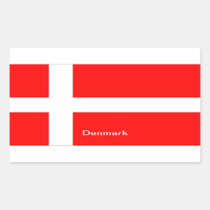 Vlag van Denemarken Rechthoekige Sticker