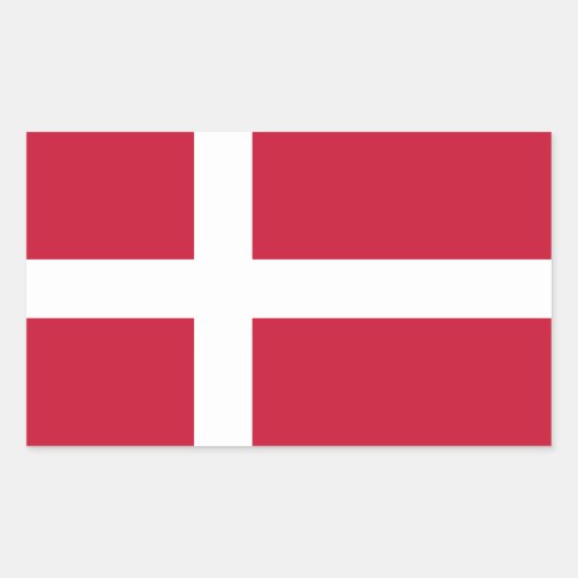Vlag van Denemarken Rechthoekige Sticker (Voorkant)