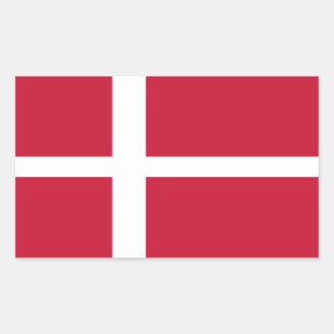 Vlag van Denemarken Rechthoekige Sticker