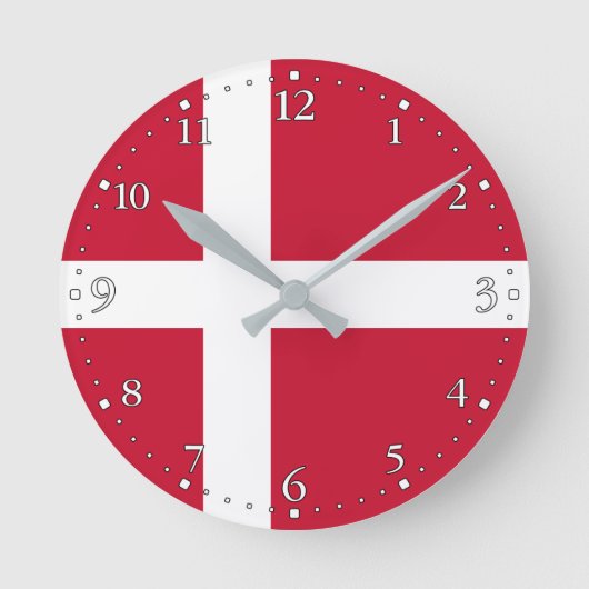 Vlag van Denemarken Ronde Klok (Voorkant)