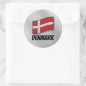 Vlag van Denemarken Ronde Sticker (Tas)