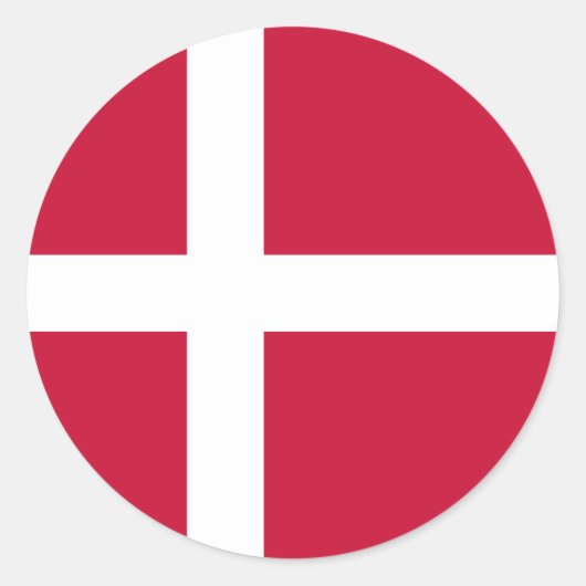 Vlag van Denemarken Ronde Sticker (Voorkant)
