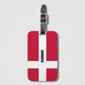 Vlag van Denemarken (rood en wit) Bagagelabel (Voorkant (verticaal))
