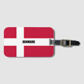Vlag van Denemarken (rood en wit) Bagagelabel (Voorkant (horizontaal))