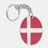 Vlag van Denemarken Sleutelhanger (Voorkant Links)