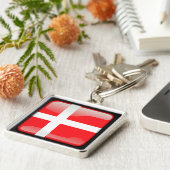 Vlag van Denemarken Sleutelhanger (Zijkant)