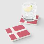 Vlag van Denemarken Stenen Onderzetter (Zijkant)