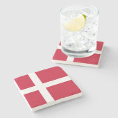 Vlag van Denemarken Stenen Onderzetter (Zijkant)