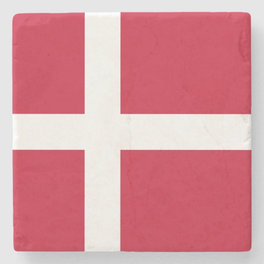 Vlag van Denemarken Stenen Onderzetter (Voorkant)