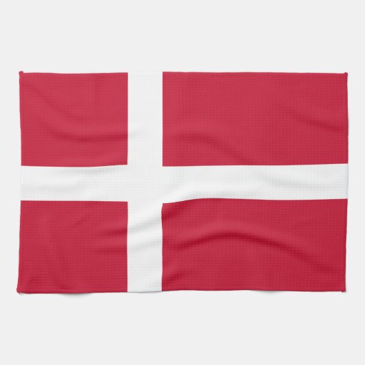 Vlag van Denemarken Theedoek (Horizontaal)