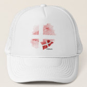 Vlag van Denemarken Trucker Pet (Voorkant)