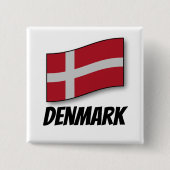 Vlag van Denemarken Vierkante Button 5,1 Cm (Voorkant)