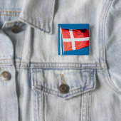 Vlag van Denemarken Vierkante Button 5,1 Cm (In situ)