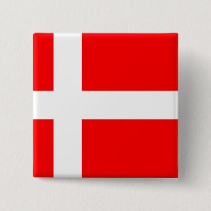 Vlag van Denemarken Vierkante Button 5,1 Cm
