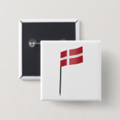 Vlag van Denemarken Vierkante Button 5,1 Cm (Voorkant /achterkant)