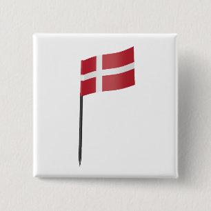 Vlag van Denemarken Vierkante Button 5,1 Cm