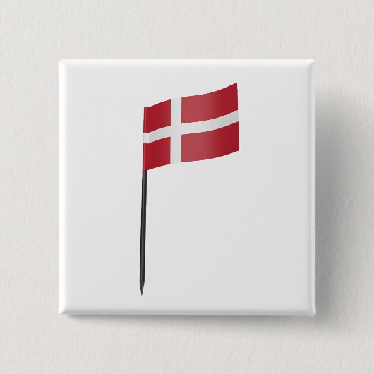 Vlag van Denemarken Vierkante Button 5,1 Cm (Voorkant)