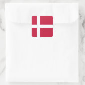 Vlag van Denemarken Vierkante Sticker (Tas)