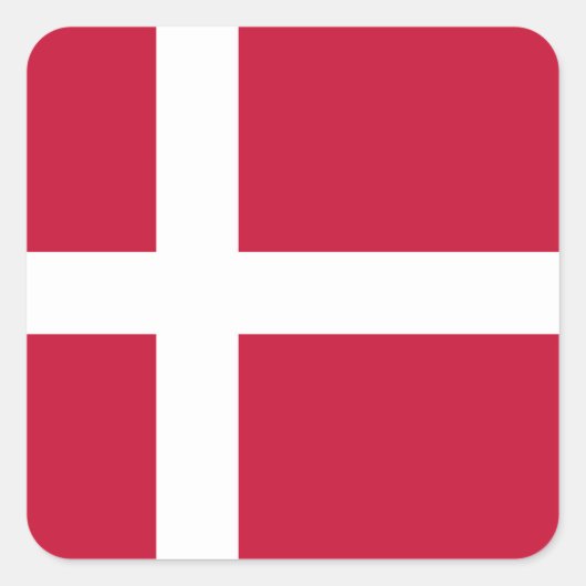 Vlag van Denemarken Vierkante Sticker (Voorkant)