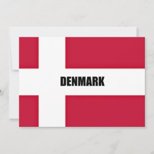 Vlag van Denemarken, voorzien van een etiket Kaart