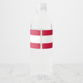 Vlag van Denemarken Waterfles Etiket (Achterkant)